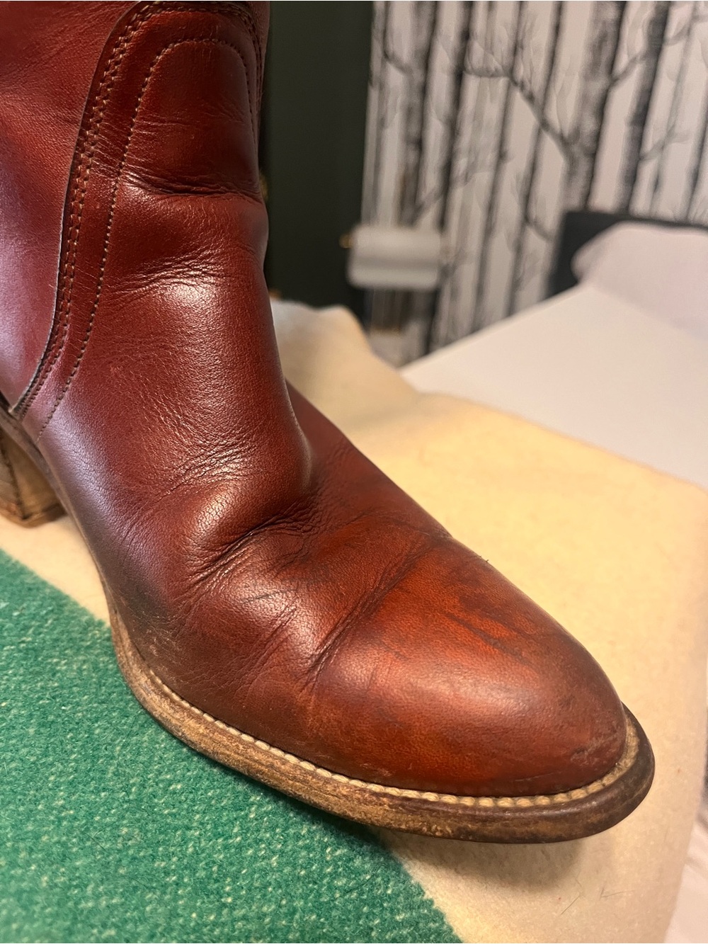 Vintage FRYE Women's Tall Leather Riding Boots - Red - Picture 4 of 10